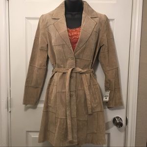 NWT Wilsons Leather Trench Coat - Size M - w/Belt